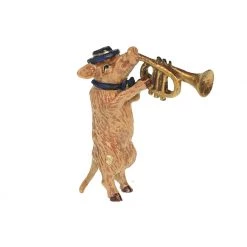 Scully & Scully Austrian Bronze Pig With Trumpet