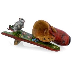 Scully & Scully Austrian Bronze Mouse On A Bootjack Figurine